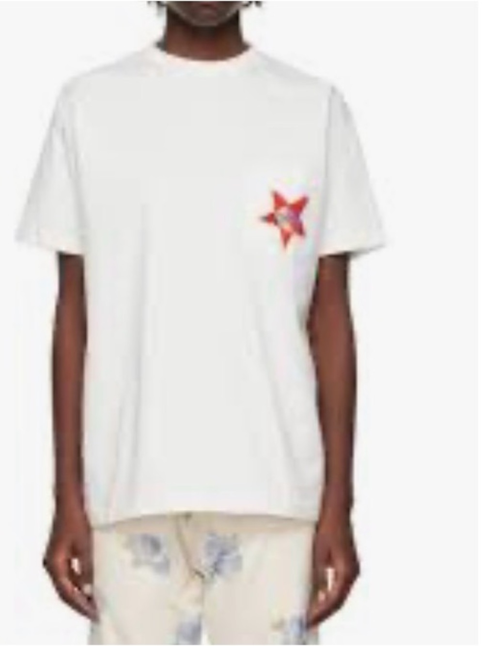 NWT BODE White Star Pocket T-Shirt Men's Size M Medium Embroidered